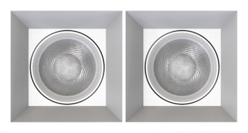 DL1217 Recessed Twin Square Gimbal Downlight, 157 × 85 mm