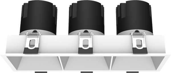 DL1218 Recessed Triple Square Gimbal Downlight, 230 × 85 mm