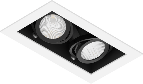 DL1550 Recessed Adjustable Twin-Head Downlight, 203 × 116 mm