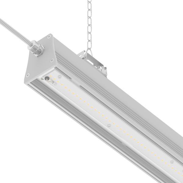 ID1061 Aluminium Linear Batten, Clear Glass, IP54, 1200 mm