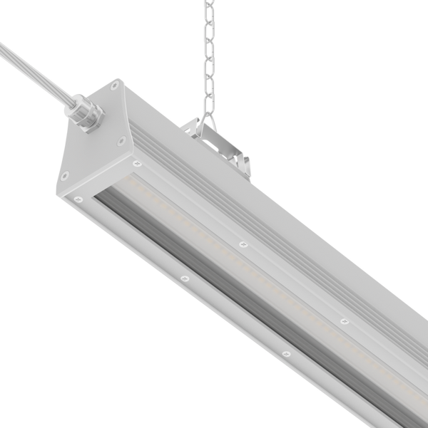 ID1072 Aluminium Linear Batten, 45° Lens, IP65, 1200 mm