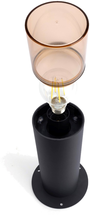 XB1049 Bollard with Amber Glass, 400 mm, 1 x E27
