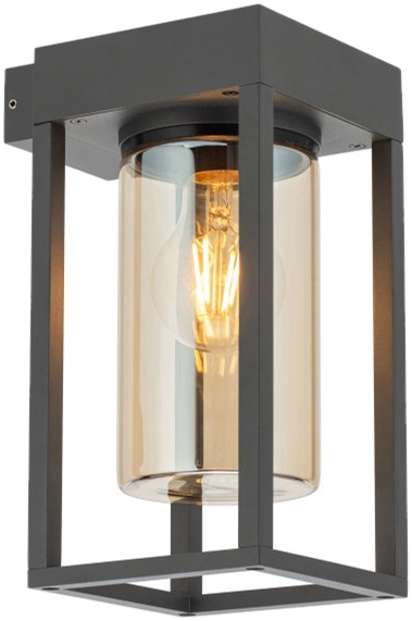 XW1037 Porch Lantern, Amber Glass, 1 x E27